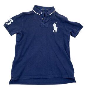Polo Ralph Lauren Mens Polo Shirt Large Short Sleeve Custom Fit Casual Navy